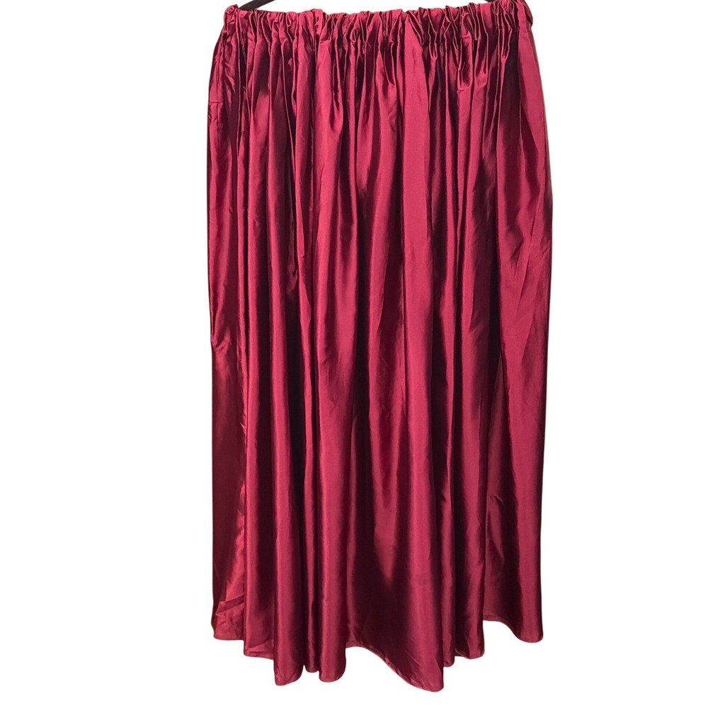 Vintage Handmade Satin Maxi Skirt Berry Magenta Regencycore Gothic Glamour